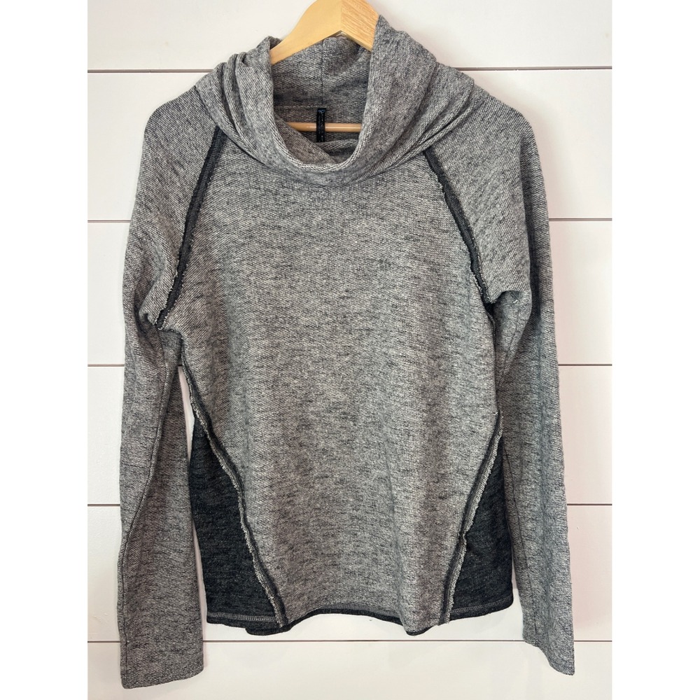 Kuhl Womens Gray Cowl Neck Pullover Colorblock Raw Seam Long Sleeve Top Large